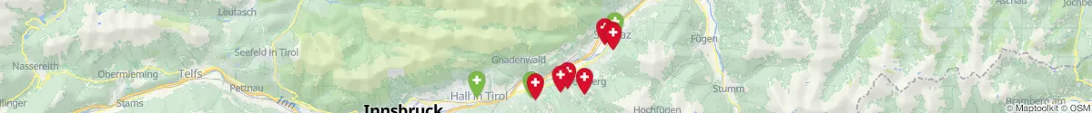 Kartenansicht für Apotheken-Notdienste in der Nähe von Terfens (Schwaz, Tirol)